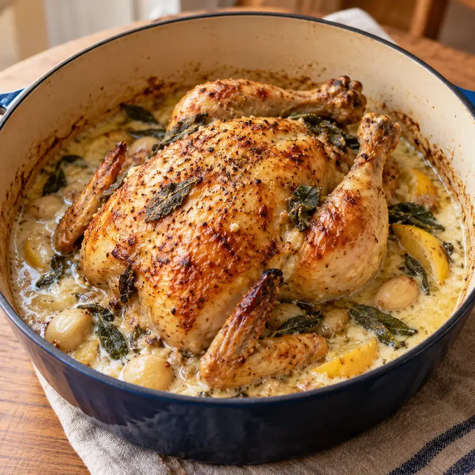 Jamie Oliver's Chicken in Milk {Seriously Delish} — serving inspiration