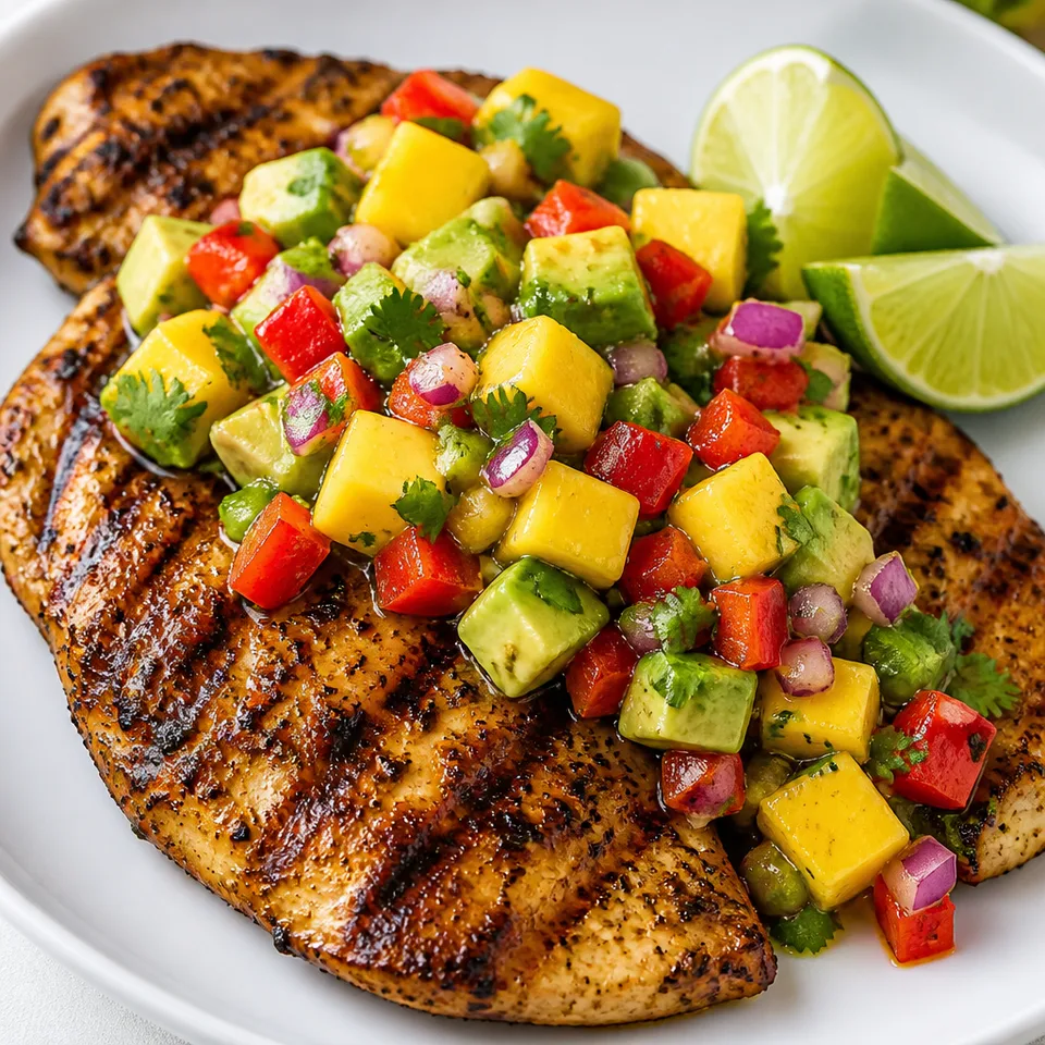Jerk Chicken with Mango Avocado Salsa — serving inspiration