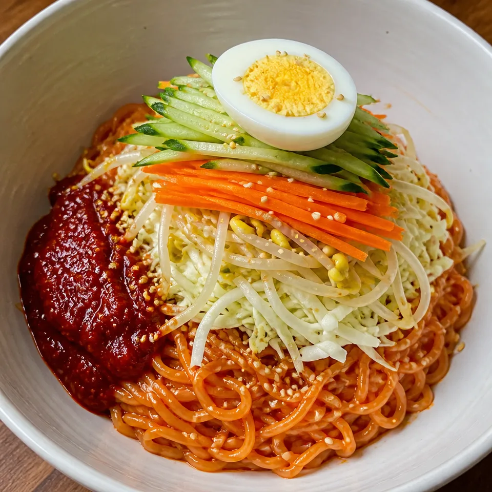 Jjolmyeon (Korean Spicy Chewy Noodles) — serving inspiration
