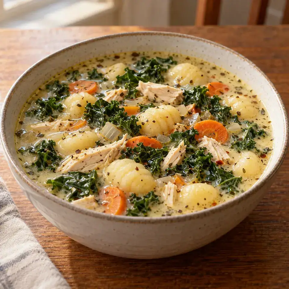 Kale Chicken and Gnocchi Soup — serving inspiration