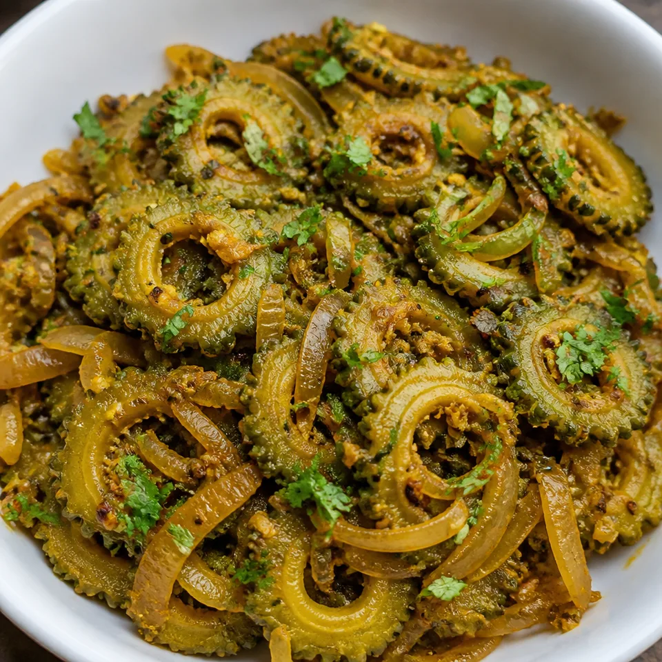 Karela (Bitter Melon Stir Fry) — serving inspiration