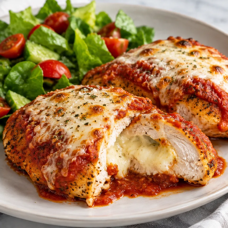 Keto Stuffed Chicken Parmesan — serving inspiration