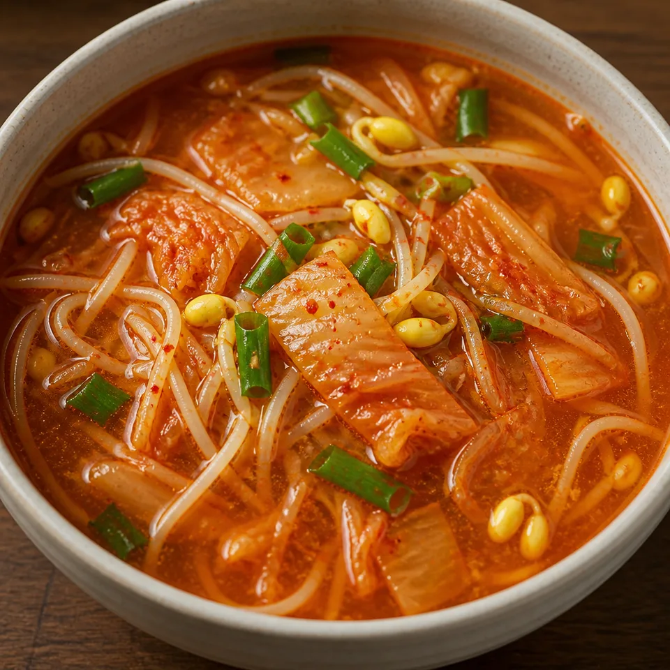 Kimchi Kongnamul Guk (Soybean Sprout Soup with Kimchi) — serving inspiration