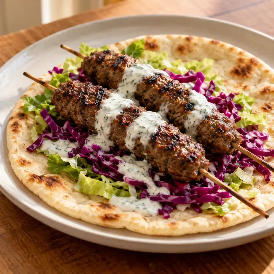 Lamb Koftas with Yoghurt Dressing — serving inspiration