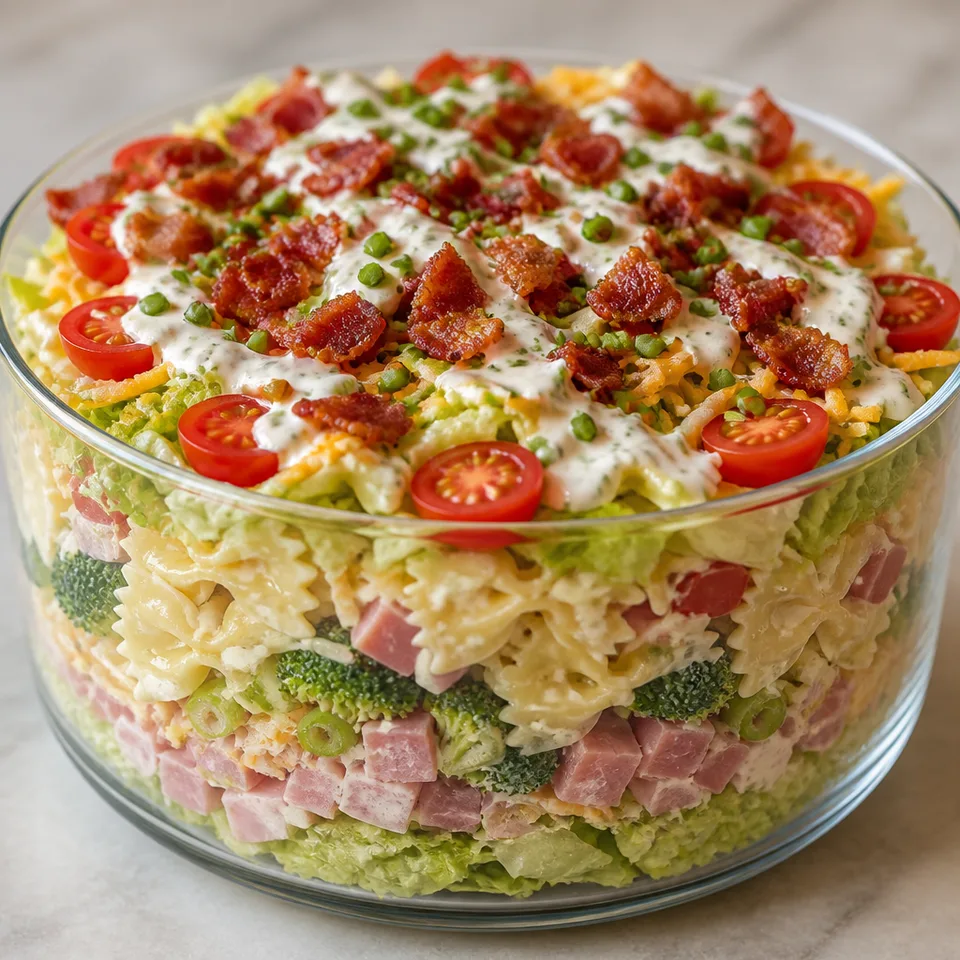 Layered Ham and Broccoli Pasta Salad — serving inspiration