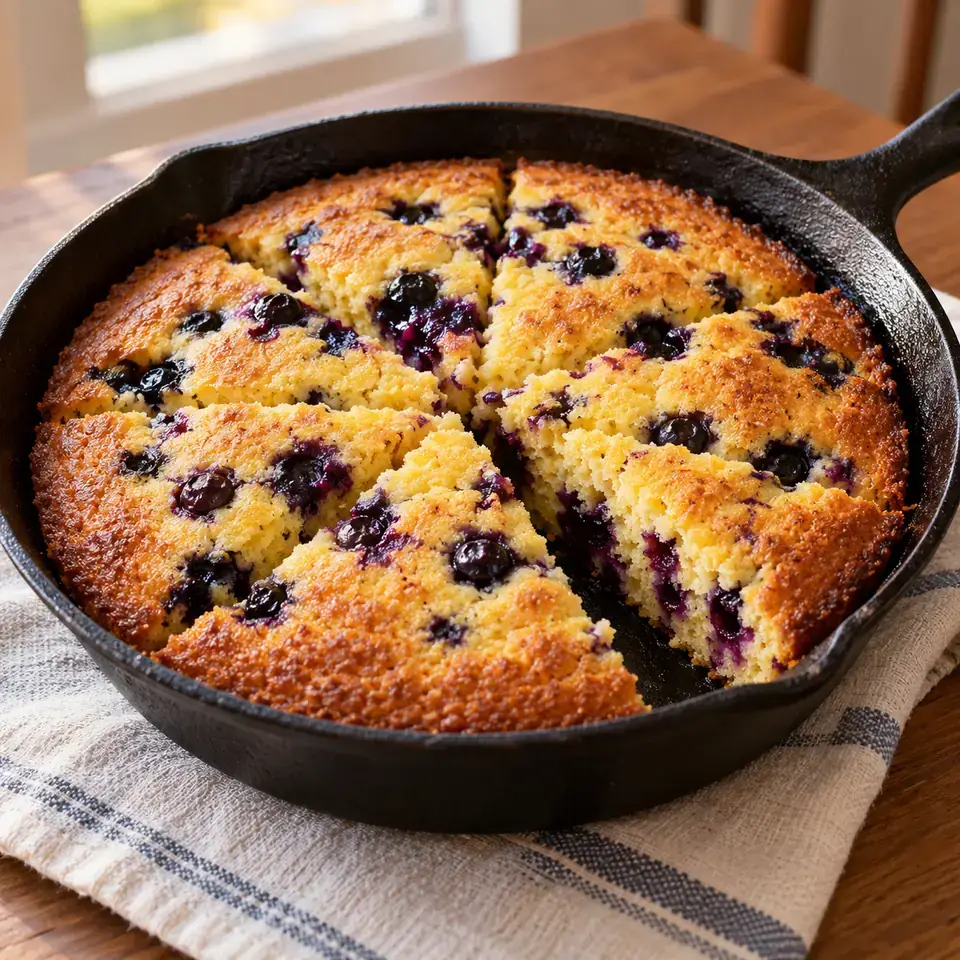Lemon Blueberry Cornbread Skillet — serving inspiration