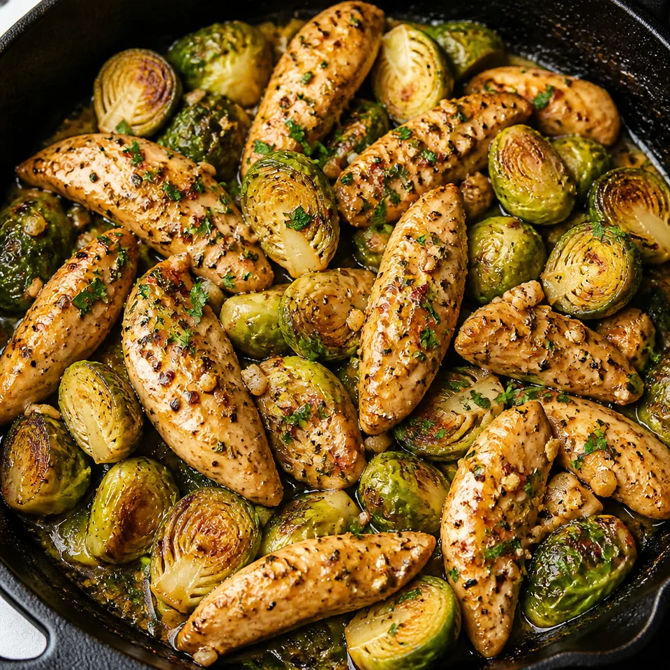 Lemon Garlic Butter Chicken and Brussels Sprouts — serving inspiration