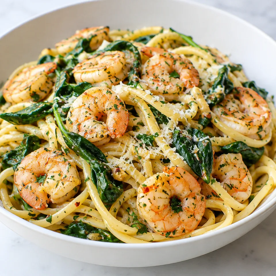 Lemon Garlic Parmesan Shrimp Pasta — serving inspiration