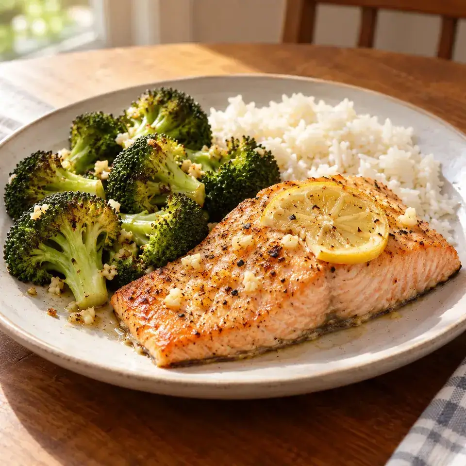 Lemon salmon & broccoli — serving inspiration