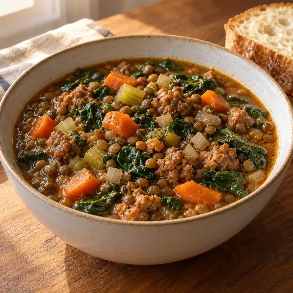 Lentil and Sausage Stew — serving inspiration