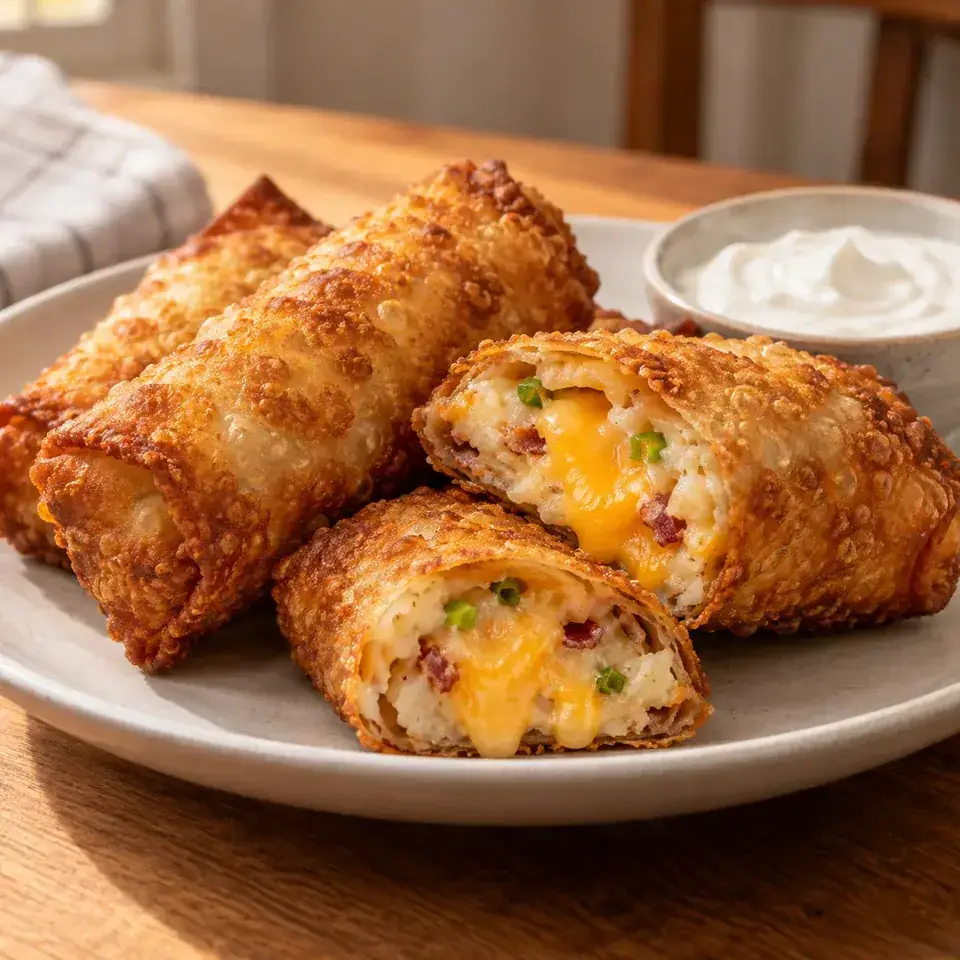 Loaded Mashed Potato Egg Rolls — serving inspiration