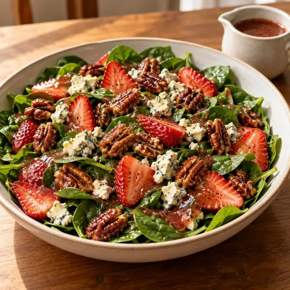 Louisiana Strawberry Spinach Salad with Strawberry Balsamic Dressing — serving inspiration
