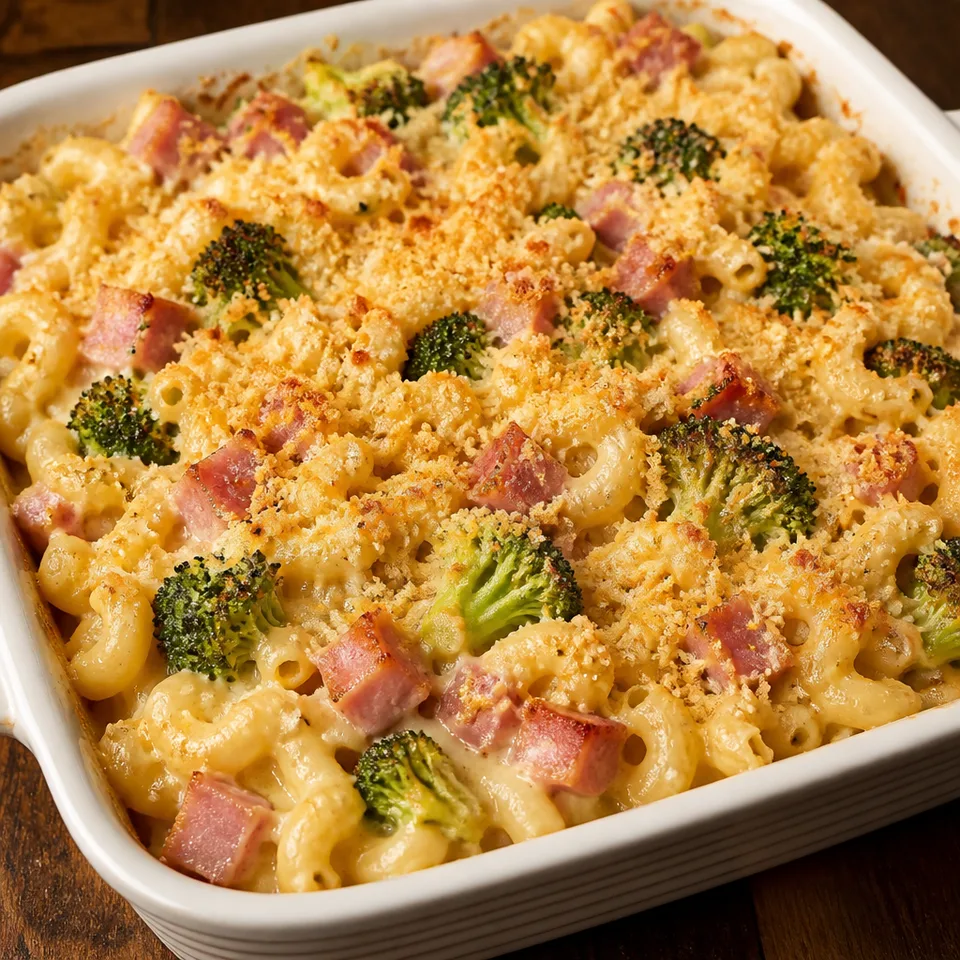 Macaroni and Cheese with Ham and Broccoli — serving inspiration