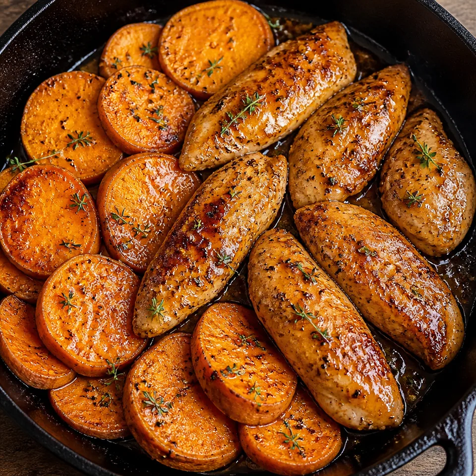 Maple Chicken with Sweet Potatoes — serving inspiration