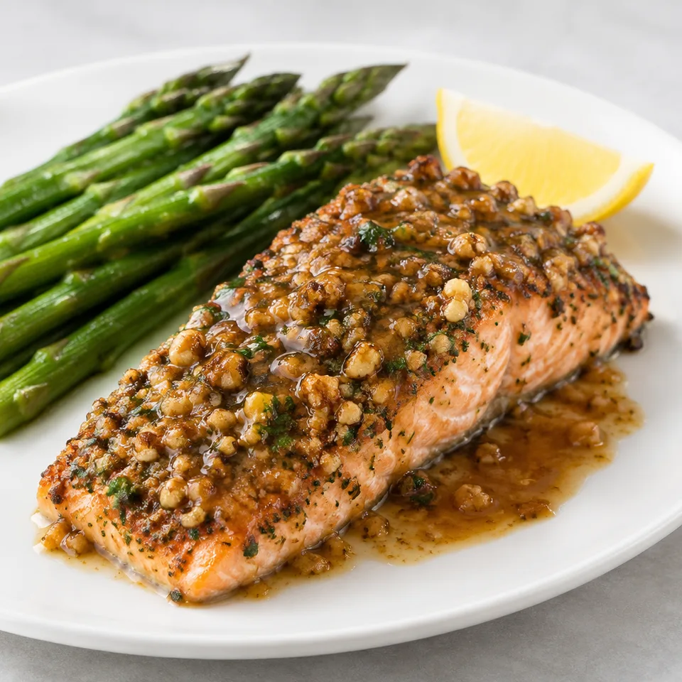 Maple Walnut Crusted Salmon — serving inspiration
