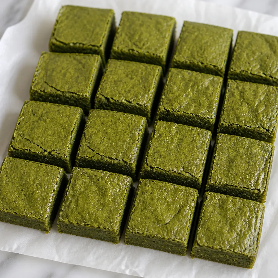 Matcha Brownies — serving inspiration