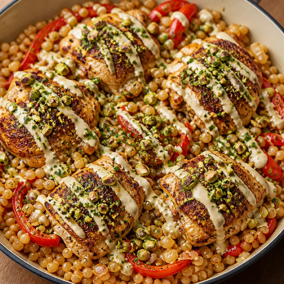 Mediterranean Chicken and Couscous with Pistachio Gremolata — serving inspiration