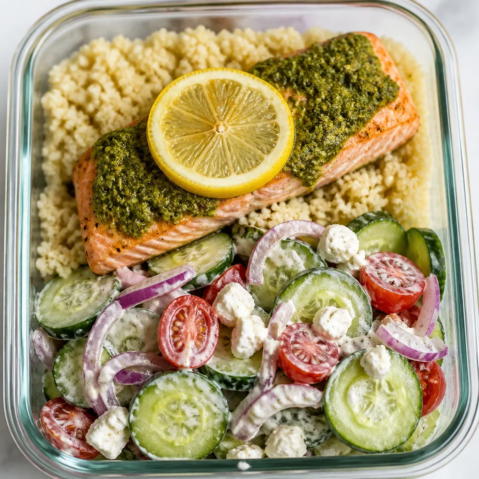 Mediterranean Salmon Meal Prep — serving inspiration