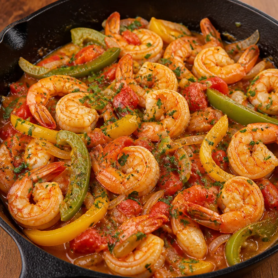 Mediterranean Shrimp Recipe with Bell Peppers — serving inspiration