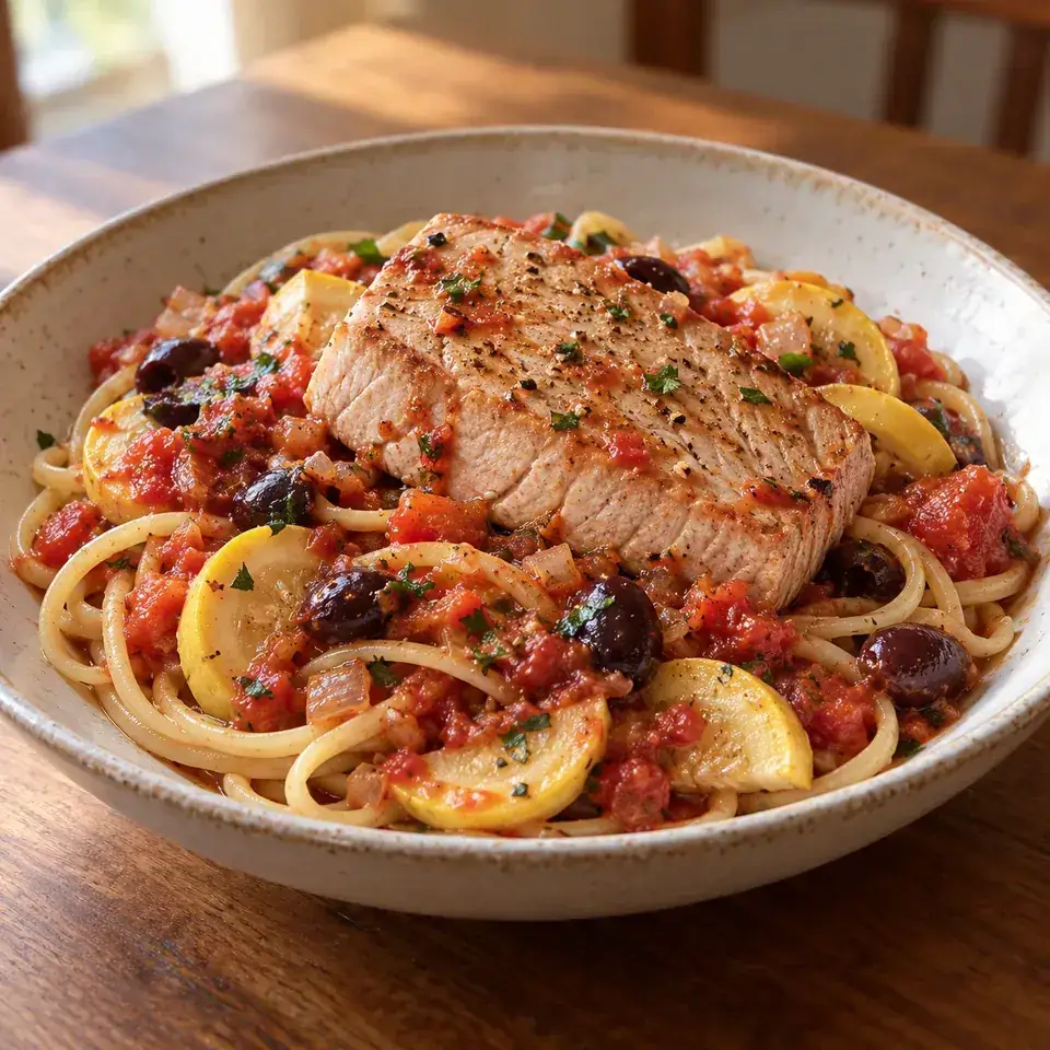 Mediterranean Tuna Pasta — serving inspiration