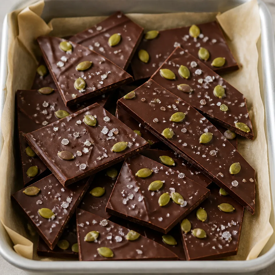 Mexican Chocolate Bark with Sea Salt and Pepitas — serving inspiration