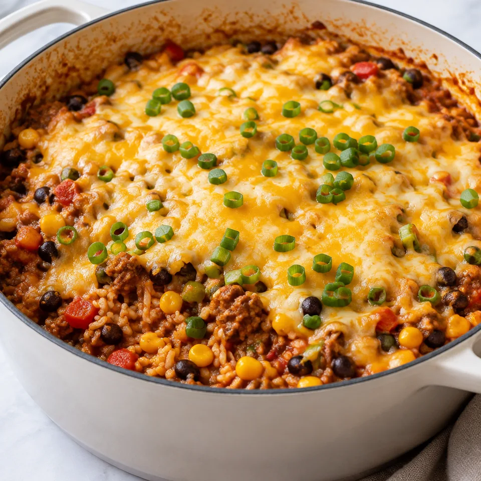 Mexican Ground Beef Casserole with Rice (Beef mince!) — serving inspiration