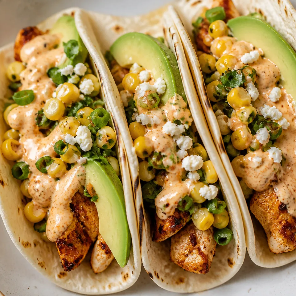 Mexican Street Corn Chicken Tacos — serving inspiration