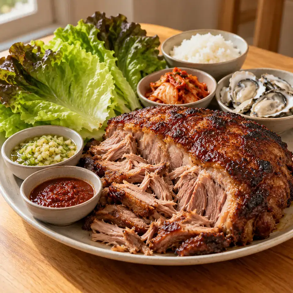 Momofuku Bossam (Korean Slow Cooked Pork Shoulder Roast) — serving inspiration