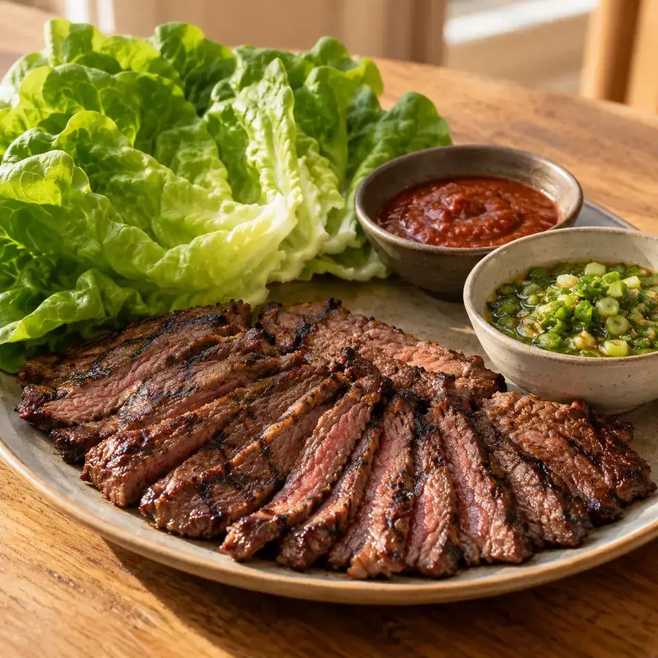 Momofuku Marinated Beef Skirt Steak Ssam — serving inspiration