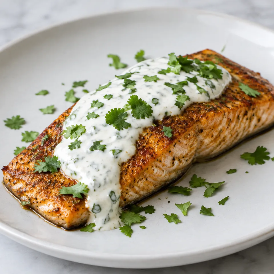 Moroccan Spiced Salmon with Lemon Yogurt Sauce — serving inspiration