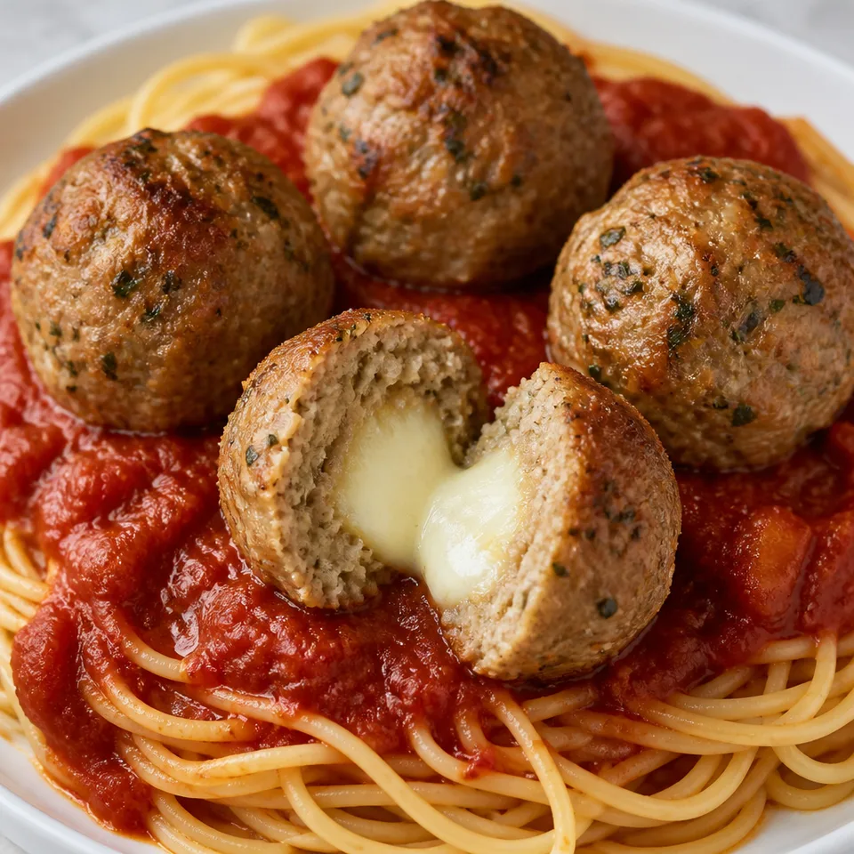 Mozzarella Stuffed Meatballs — serving inspiration