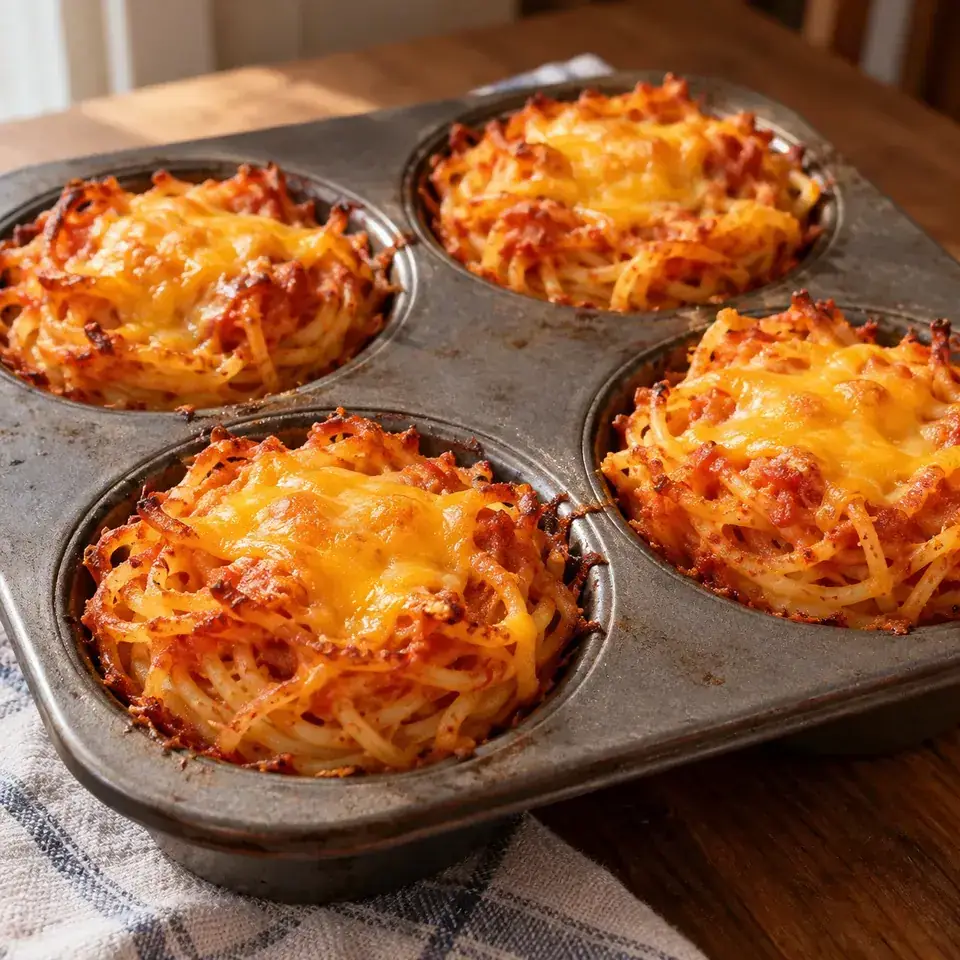 Muffin Tin Spaghetti Nests (Using Leftover Pasta) — serving inspiration