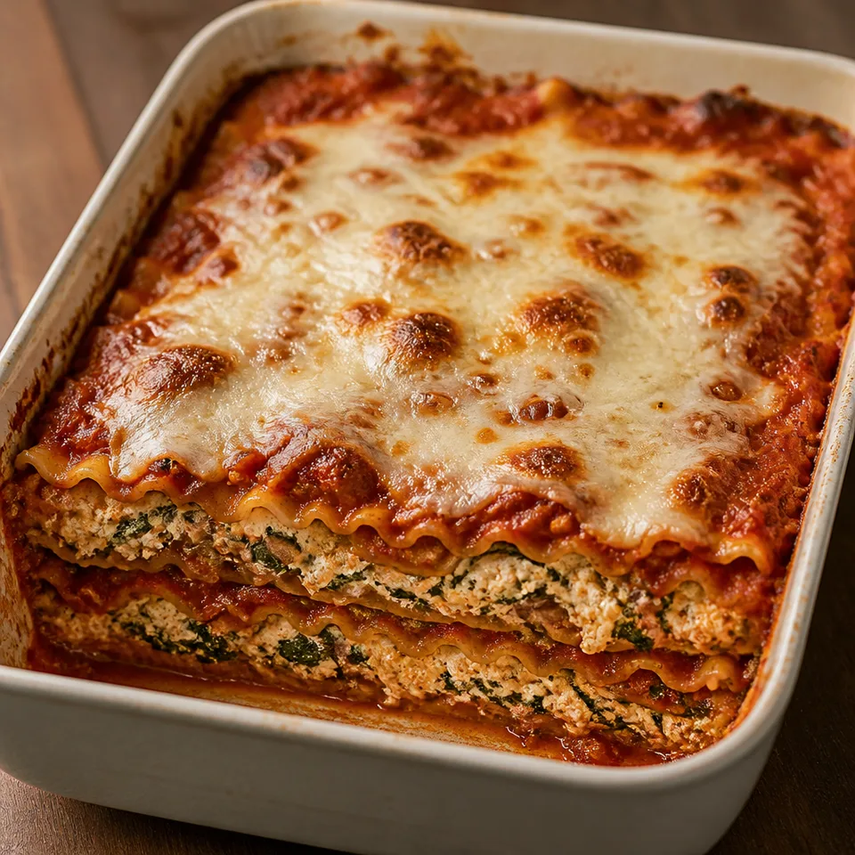 Mushroom and Spinach No Boil Lasagna — serving inspiration