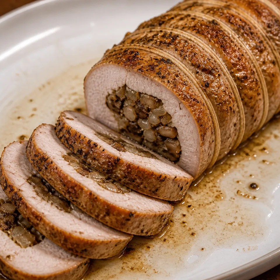 Mushroom Filled Pork Tenderloin — serving inspiration