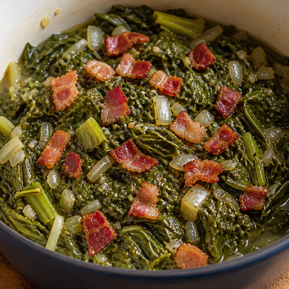 Mustard Greens with Bacon — serving inspiration