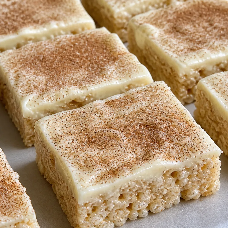 No Bake Churro Krispie Bars — serving inspiration