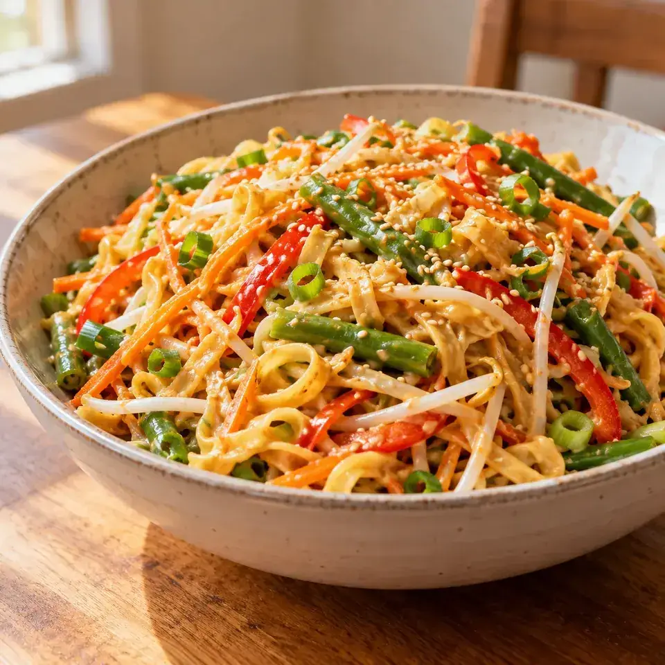 Noodle Salad With Creamy Sesame Peanut Dressing — serving inspiration