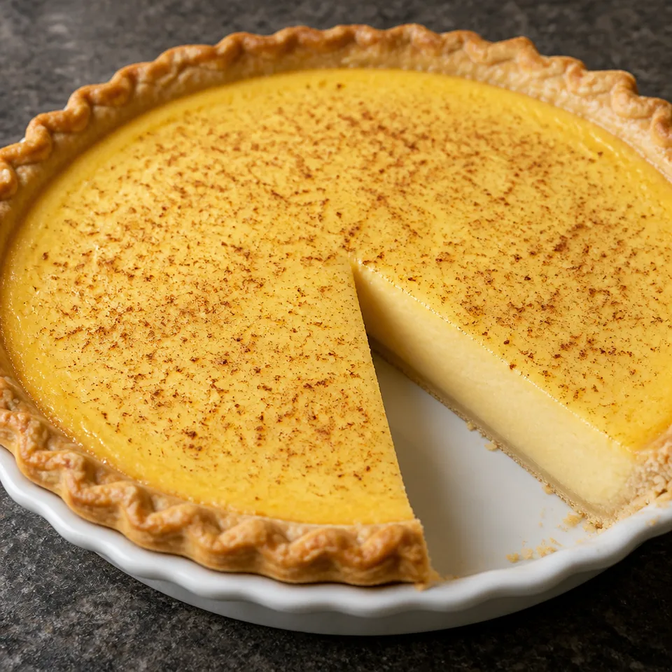 Old Fashioned Silky Creamy Custard Pie Recipe — serving inspiration