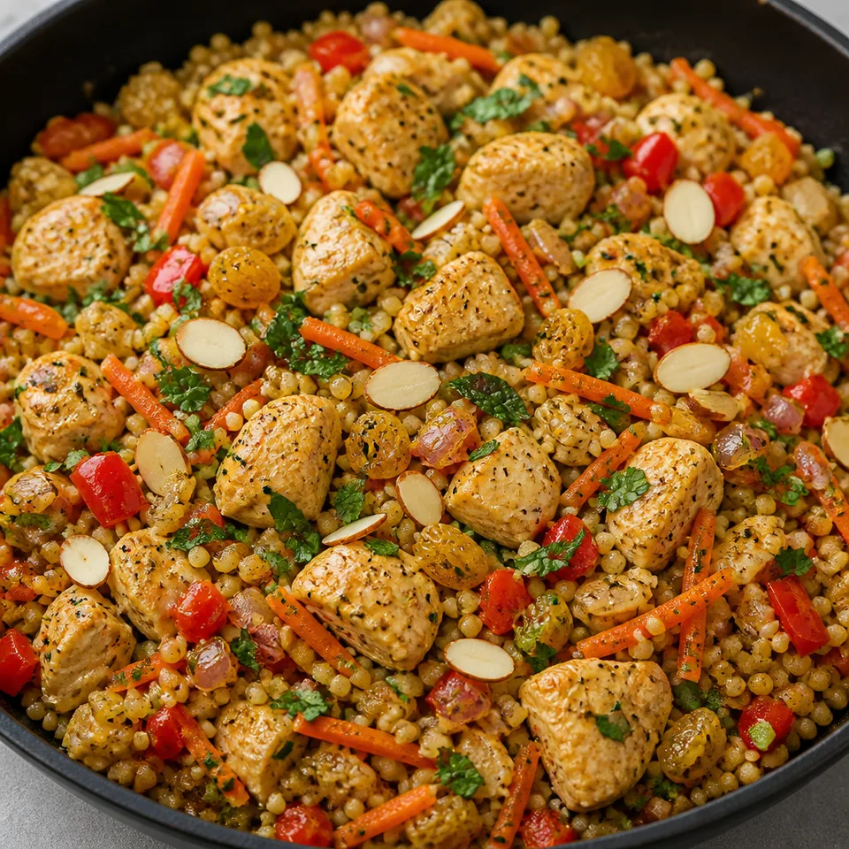 One Pan Moroccan Chicken and Couscous — serving inspiration