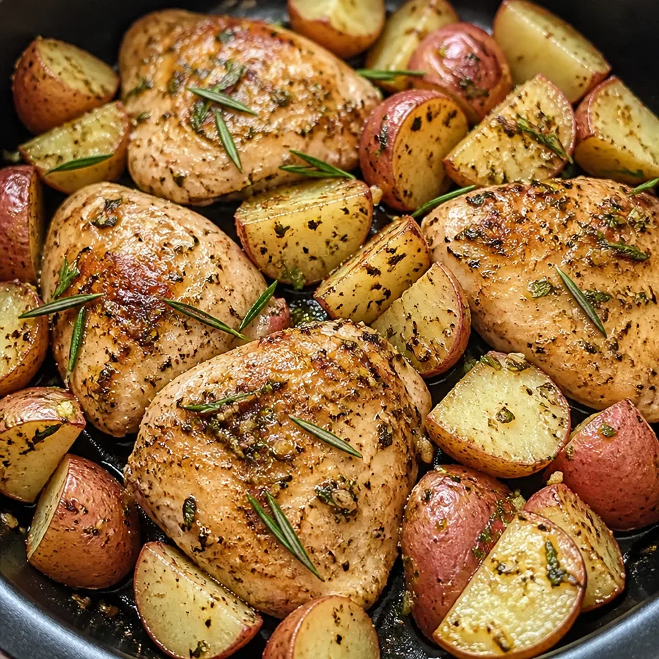 One Pan Rosemary Chicken and Potatoes — serving inspiration