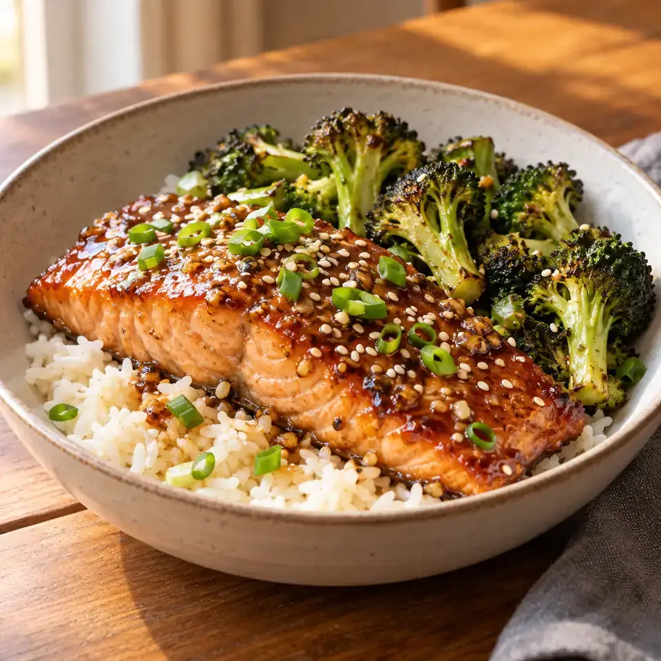 One Pan Sesame Ginger Salmon & Broccoli — serving inspiration