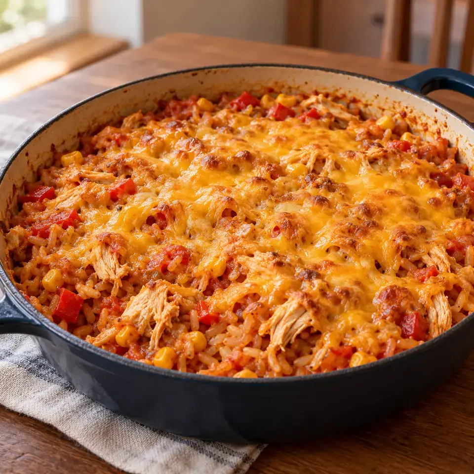 One Pot Chicken Enchilada Rice Casserole — serving inspiration
