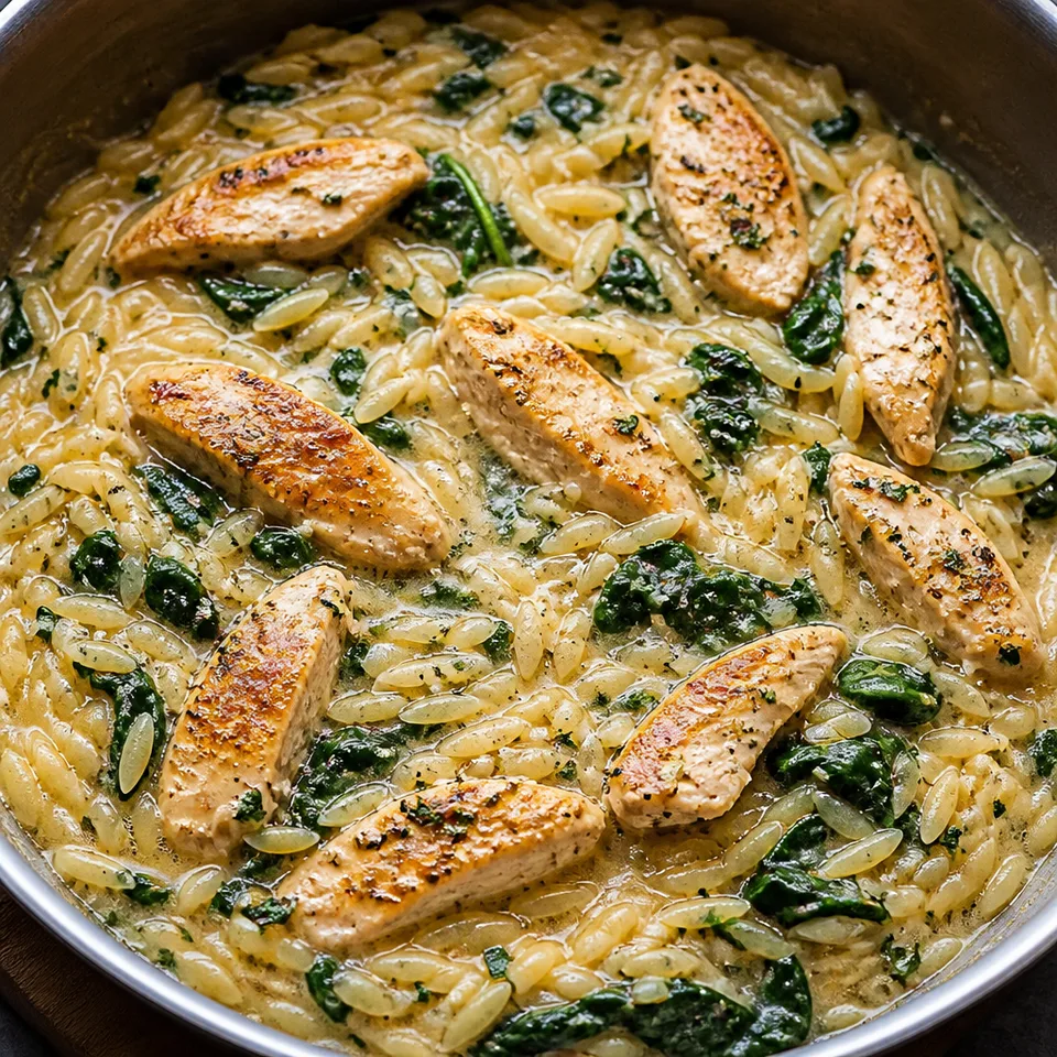 One Pot Chicken Orzo Recipe — serving inspiration