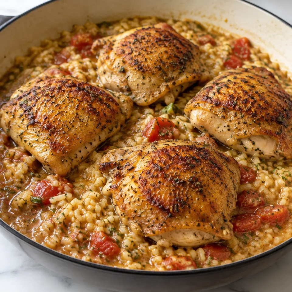 One Pot Chicken with Tomato Basil Risotto — serving inspiration