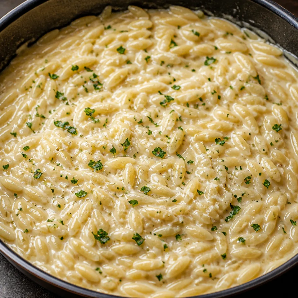 One Pot Creamy Garlic Parmesan Orzo — serving inspiration