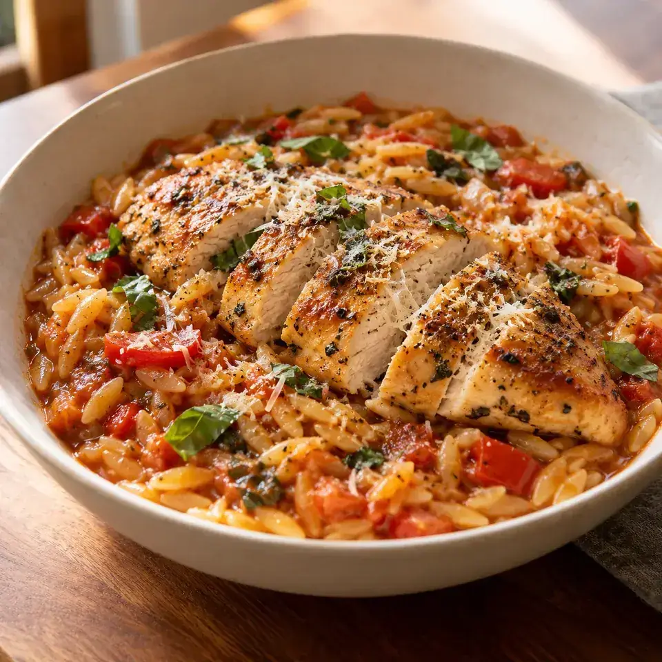 One Pot Italian Chicken & Orzo / Risoni Pasta — serving inspiration