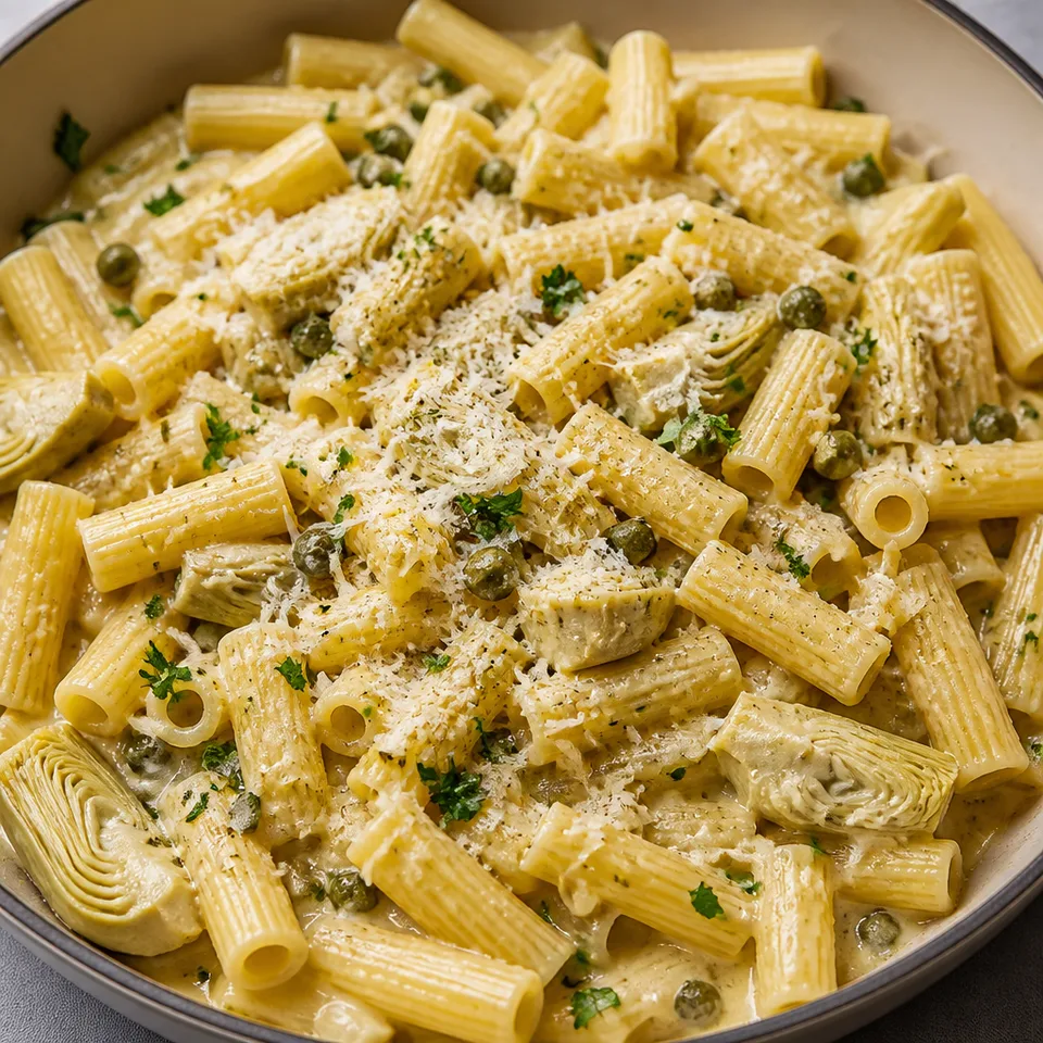 One Pot Lemon-Artichoke Piccata Pasta — serving inspiration