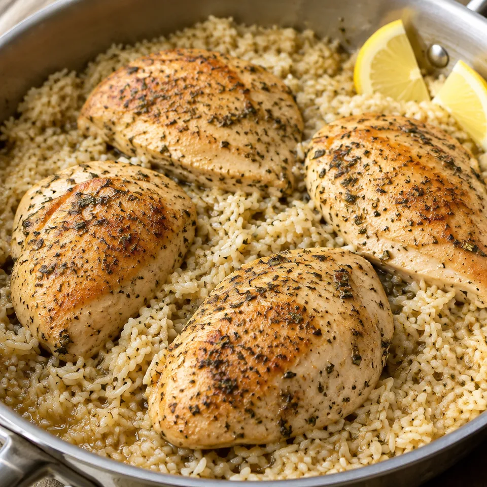 One Pot Lemon Herb Chicken & Rice — serving inspiration