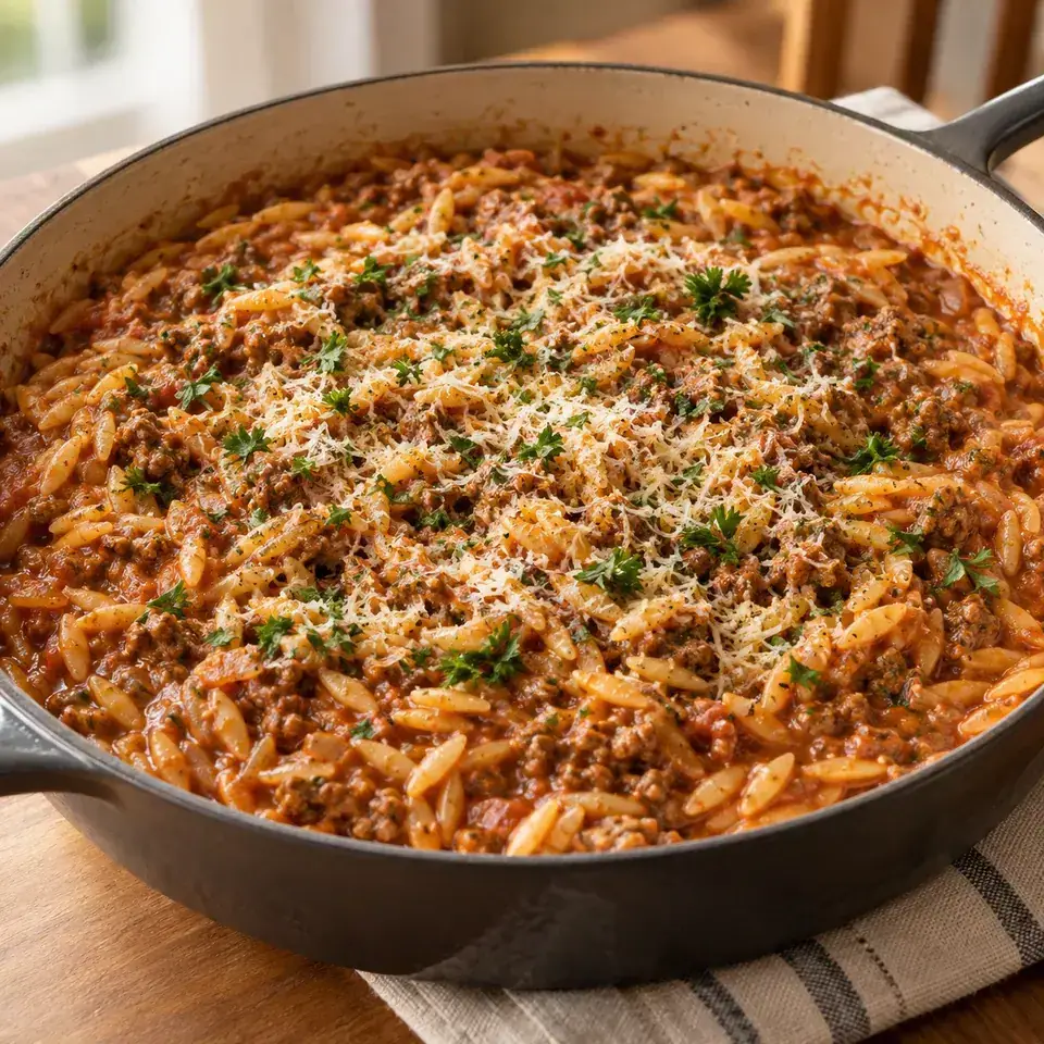 One Pot Orzo / Risoni Bolognaise — serving inspiration