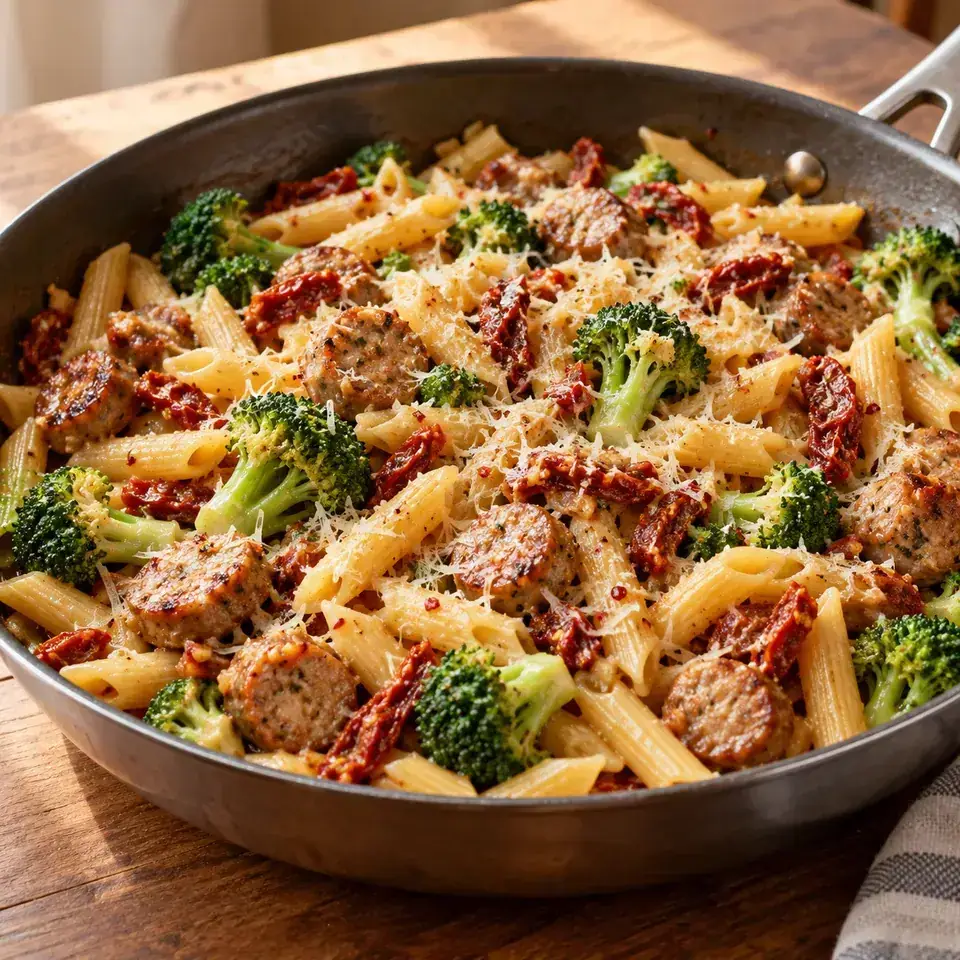 One Pot Sausage and Sun Dried Tomato Pasta — serving inspiration